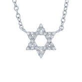 0.11ct 14k White Gold Diamond Star of David Necklace